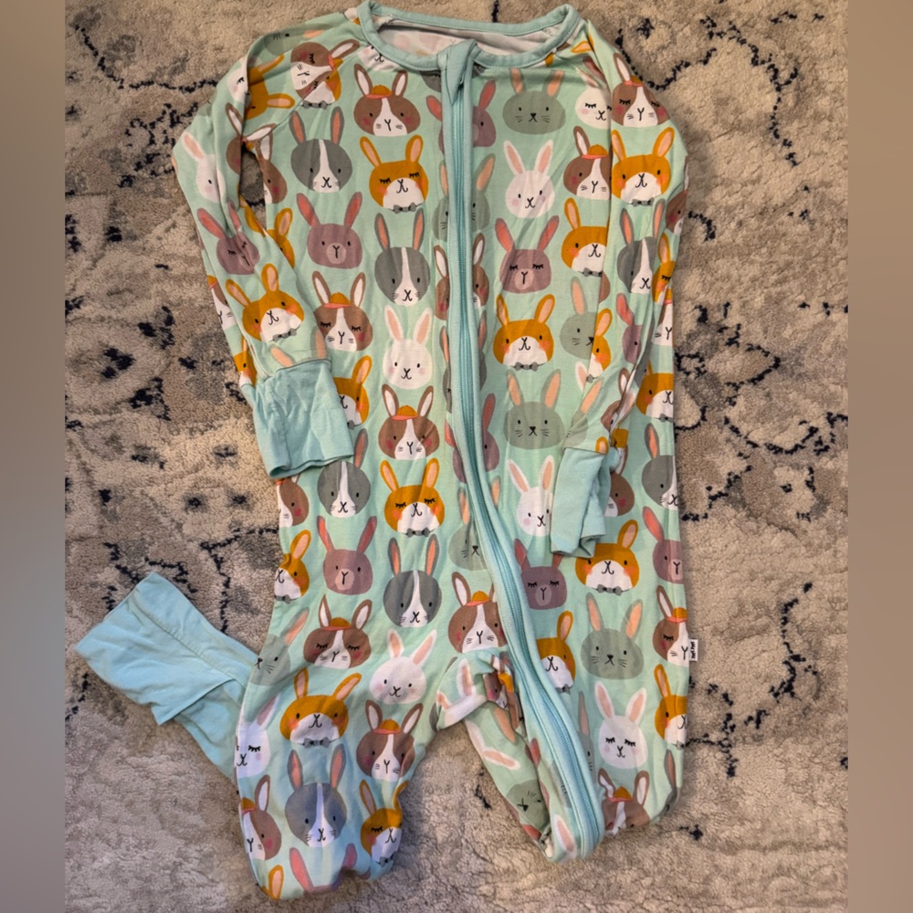 Zippy- Little Sleepies/ 2T/ mint 🐰 print/ guc